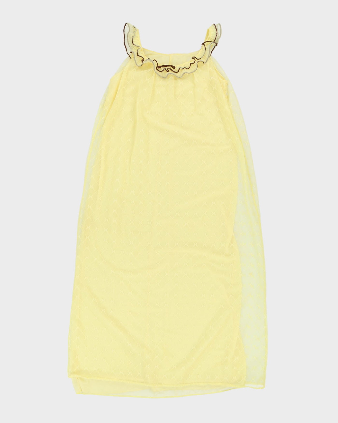 Vintage 1970s Yellow Layered Slip - M