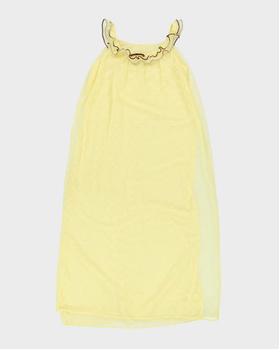 Vintage 1970s Yellow Layered Slip - M