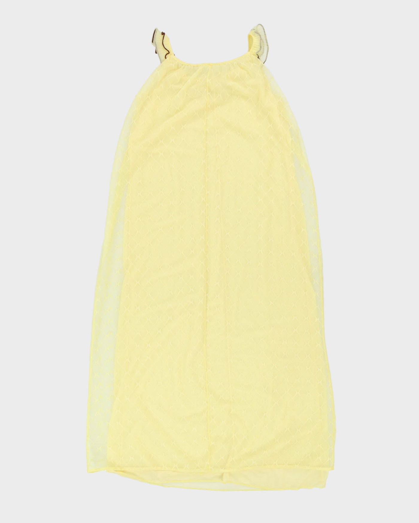 Vintage 1970s Yellow Layered Slip - M