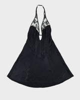 Victoria's Secret Black Halter Neck Slip Dress - L