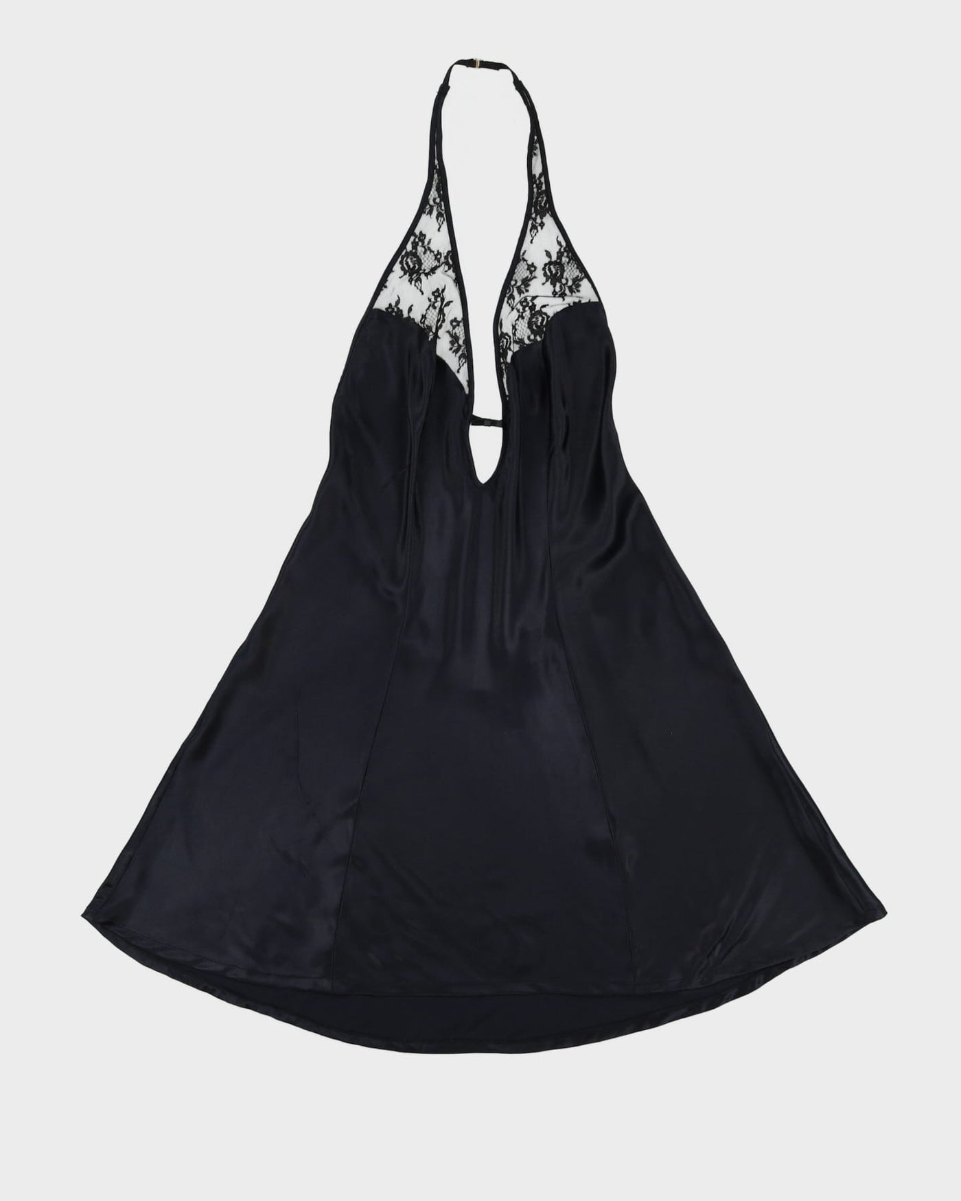 Victoria's Secret Black Halter Neck Slip Dress - L