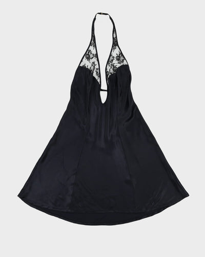Victoria's Secret Black Halter Neck Slip Dress - L