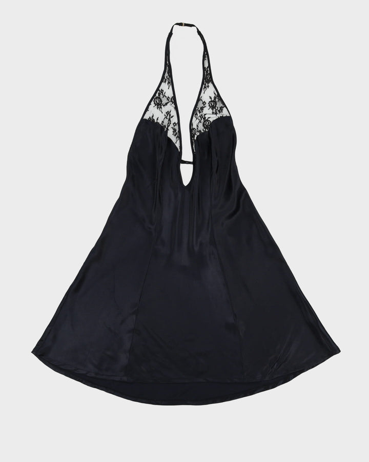 Victoria's Secret Black Halter Neck Slip Dress - L