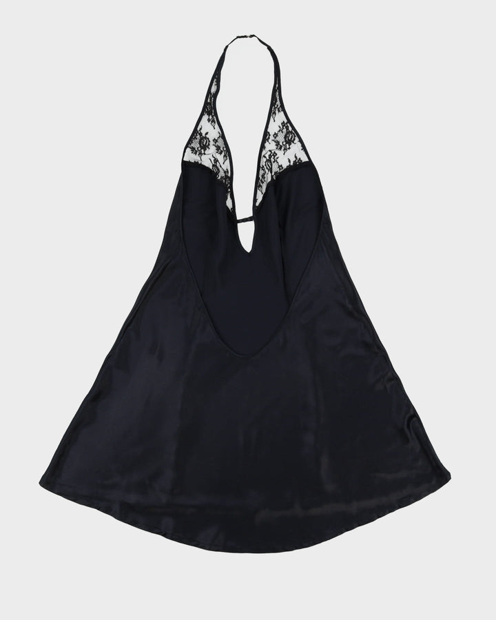 Victoria's Secret Black Halter Neck Slip Dress - L