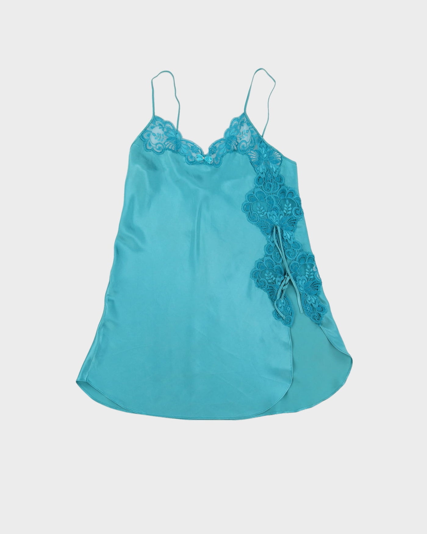 Green Silk Slip Dress - S