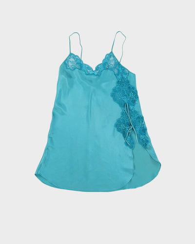 Green Silk Slip Dress - S