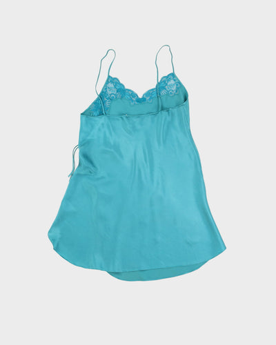 Green Silk Slip Dress - S