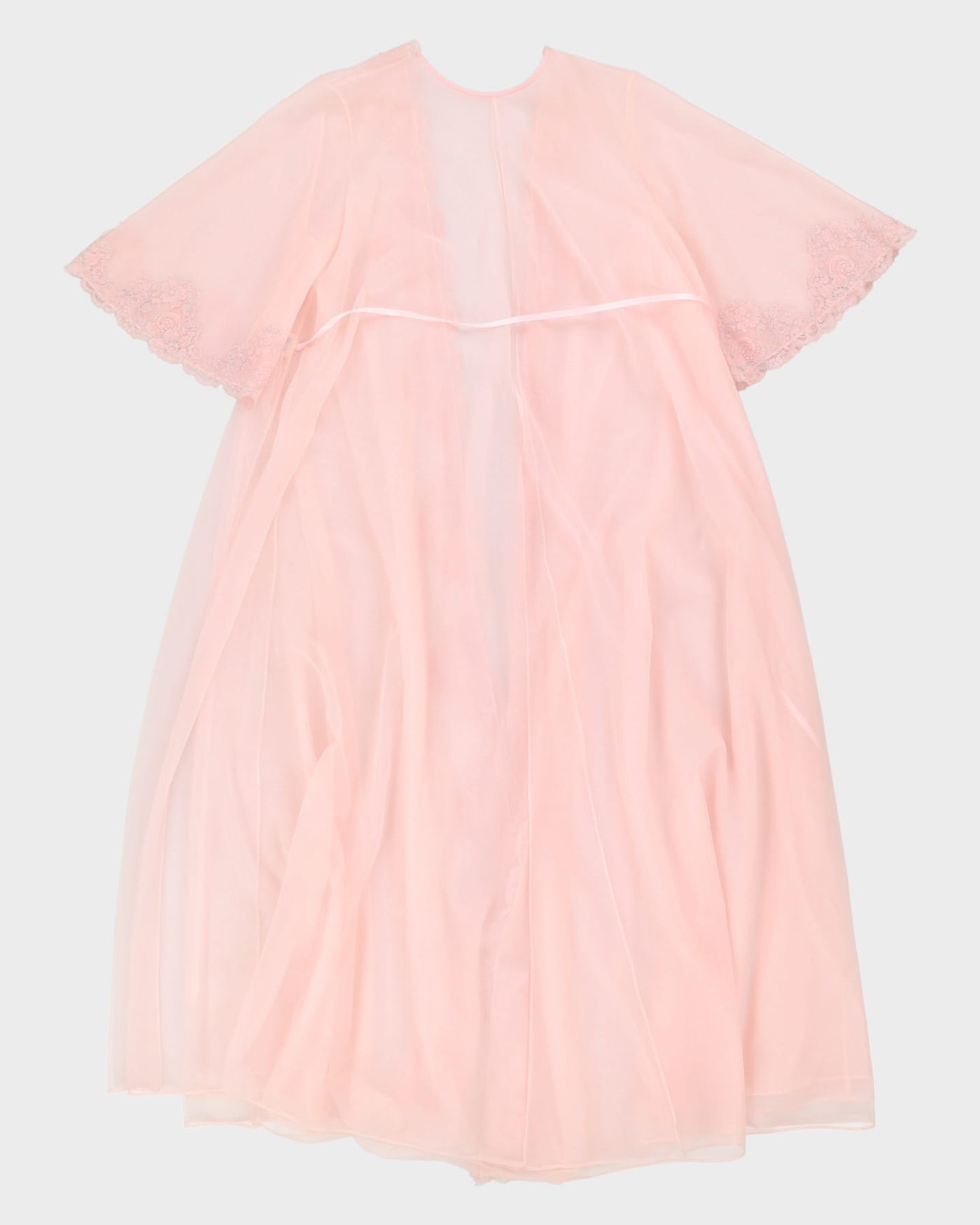 Vintage 1970s Pink Peignoir Dressing Gown - M / L