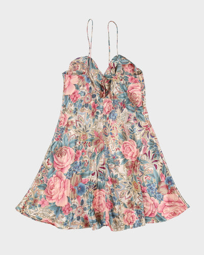 Vintage Victoria's Secret Pink And Green Patterned Slip Dress - M