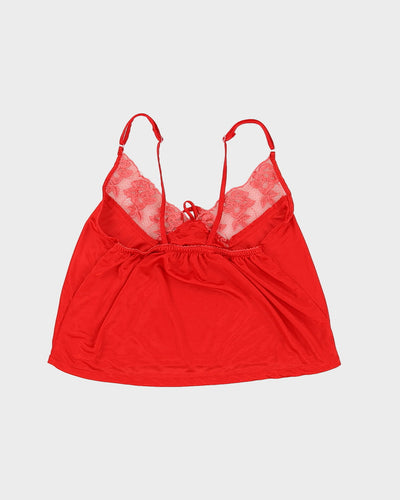 Vintage 1990s Red Cropped Cami Top - XS
