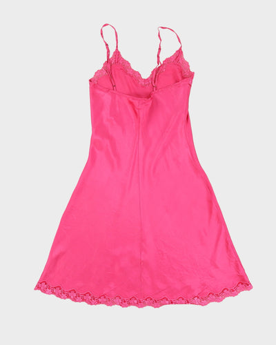 Y2K Pink With Lace Lingerie Slip Dress - S