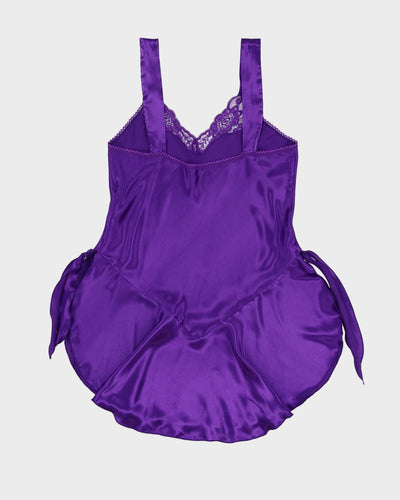 Vintage 1990s Purple Lingerie Slip Dress - S