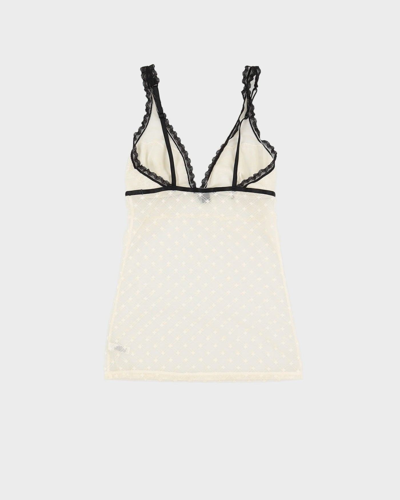 Y2K Cream Lace Cami Top - XXXS