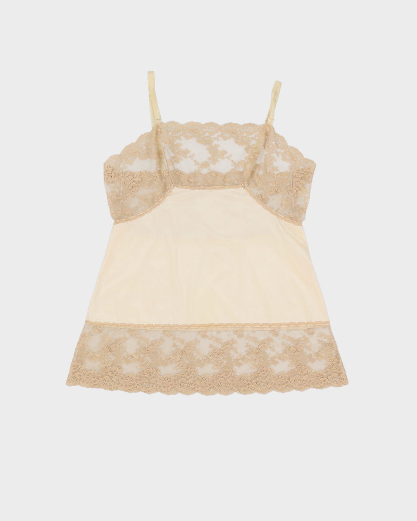 Vintage 1980s Beige Lace Cami Top - S