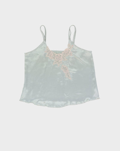 Green With Floral Lace Cami Top - XS