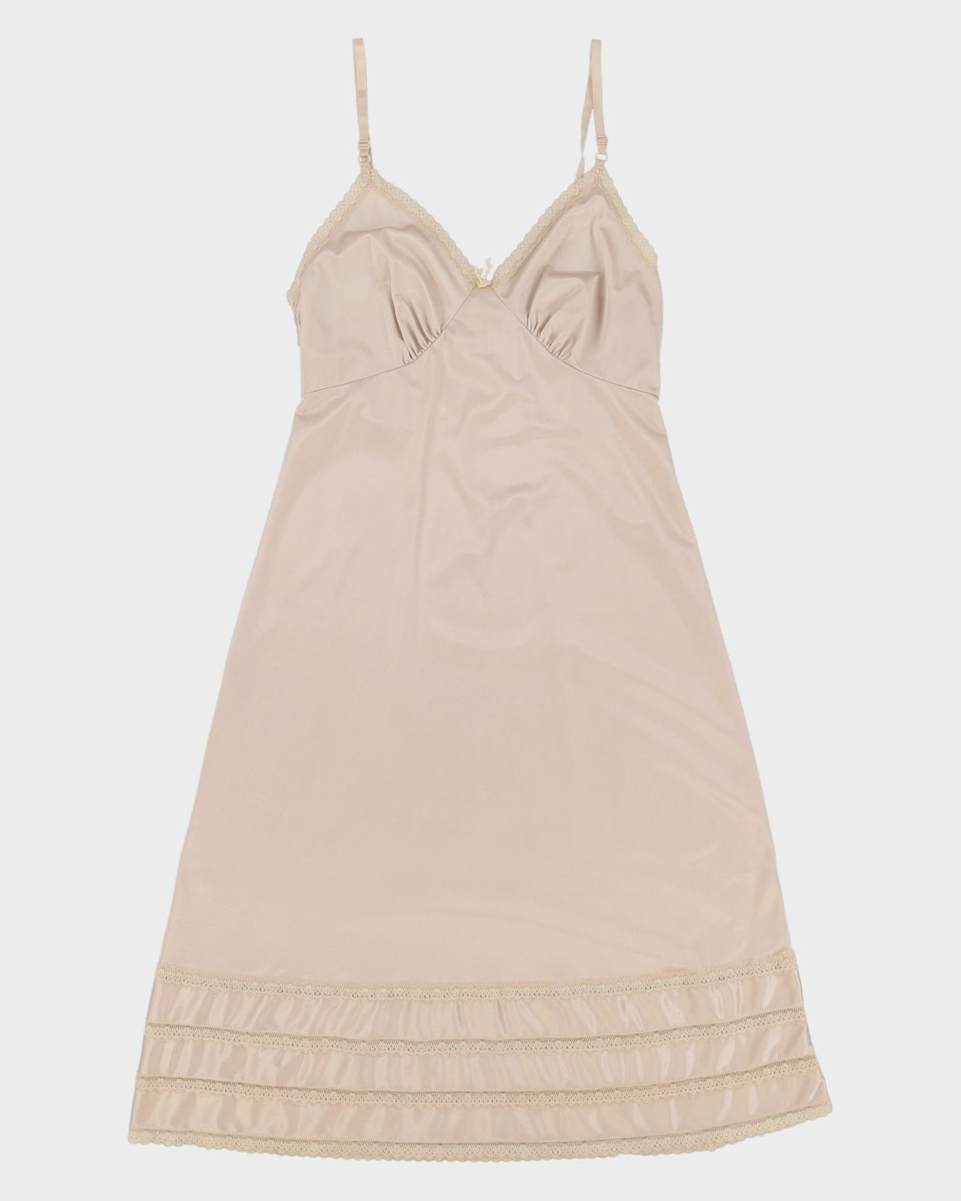 Vintage 1990s Beige Slip Dress - M