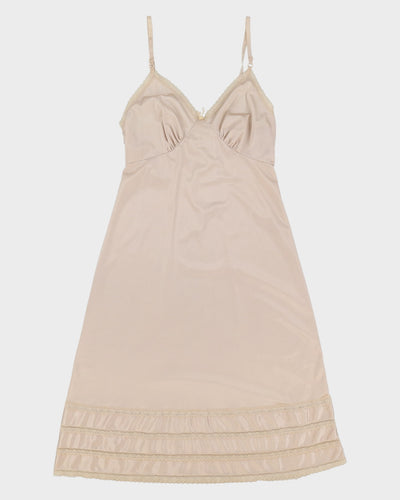 Vintage 1990s Beige Slip Dress - M