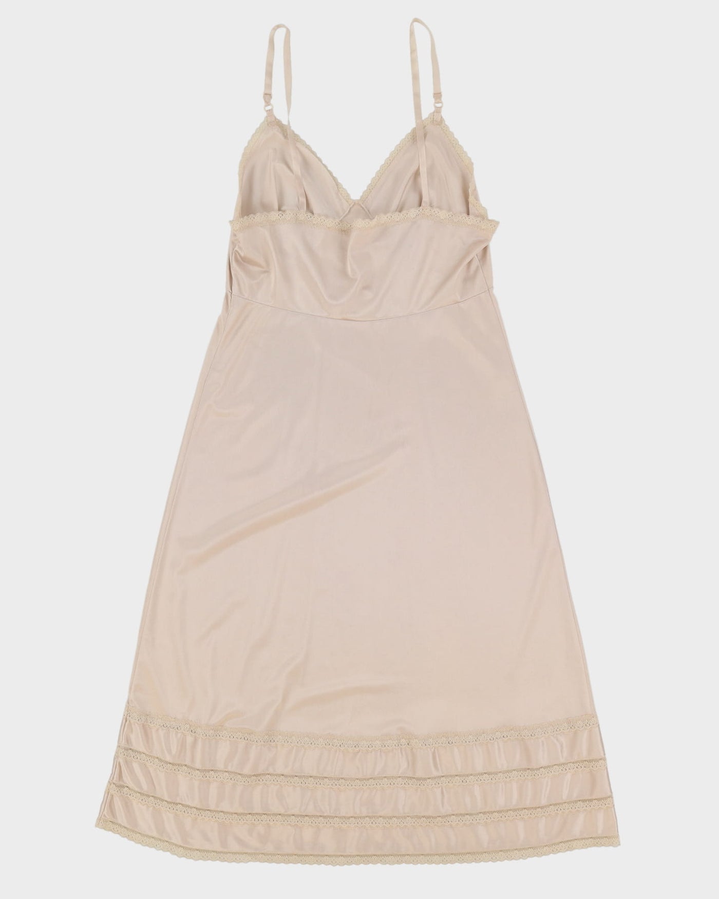 Vintage 1990s Beige Slip Dress - M