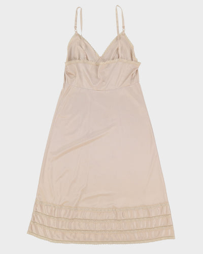 Vintage 1990s Beige Slip Dress - M