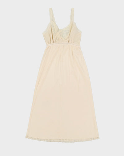Vintage 1990s Cream Lace Slip Dress - S