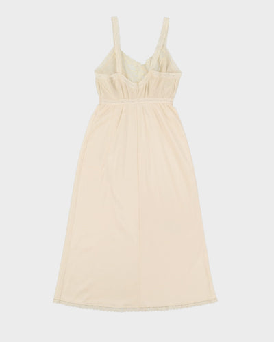 Vintage 1990s Cream Lace Slip Dress - S