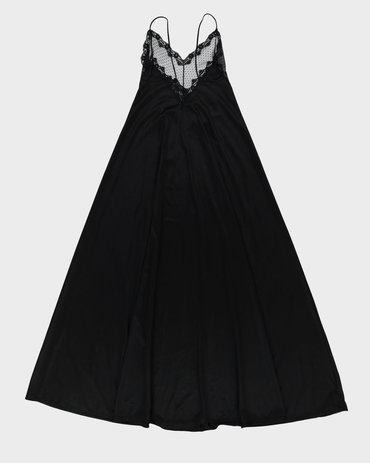 Vintage 1980s Black Lace Detailed Slip Dress - S