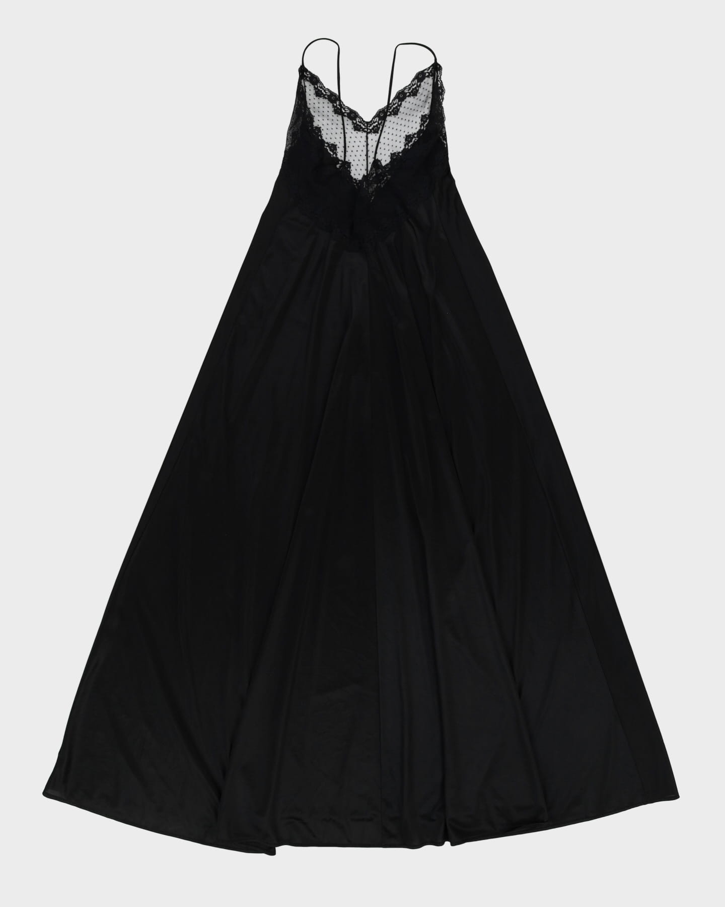 Vintage 1980s Black Lace Detailed Slip Dress - S