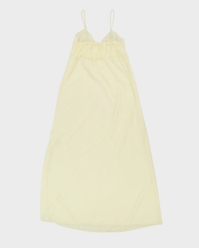 Vintage 1970s Yellow Embroidered Slip Dress - M