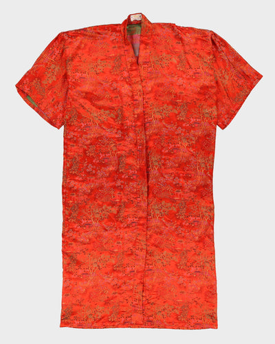 Red Brocade Dressing Gown - L