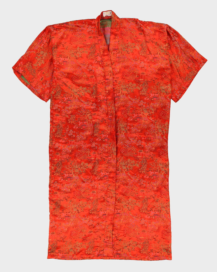Red Brocade Dressing Gown - L