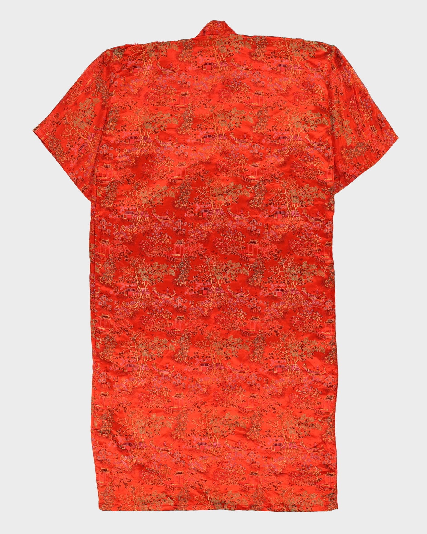 Red Brocade Dressing Gown - L