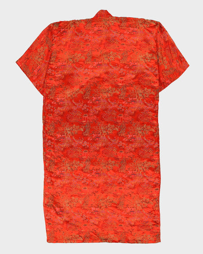 Red Brocade Dressing Gown - L