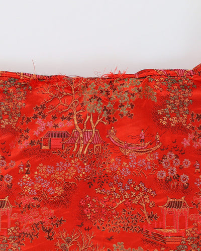 Red Brocade Dressing Gown - L