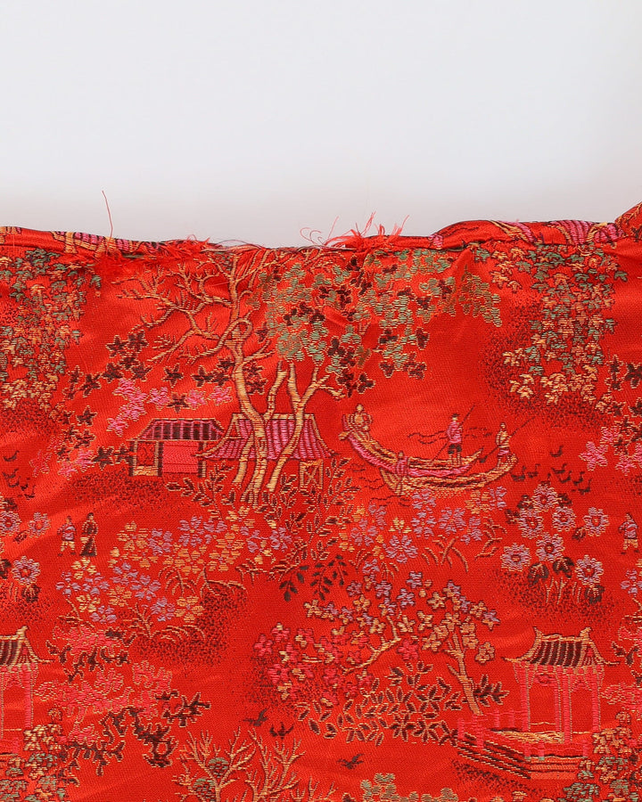 Red Brocade Dressing Gown - L