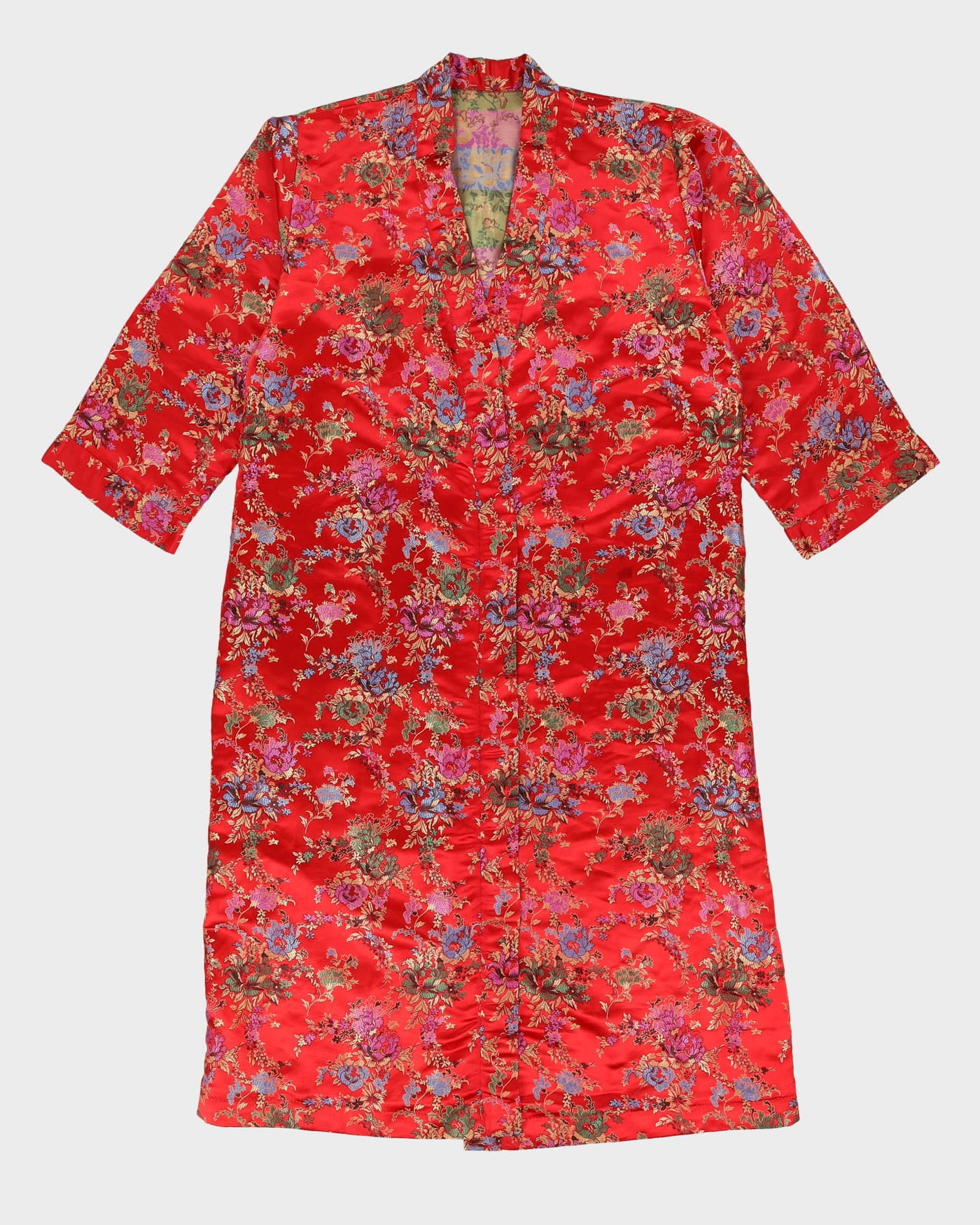 Red Brocade Dressing Gown - L