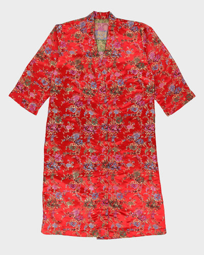 Red Brocade Dressing Gown - L