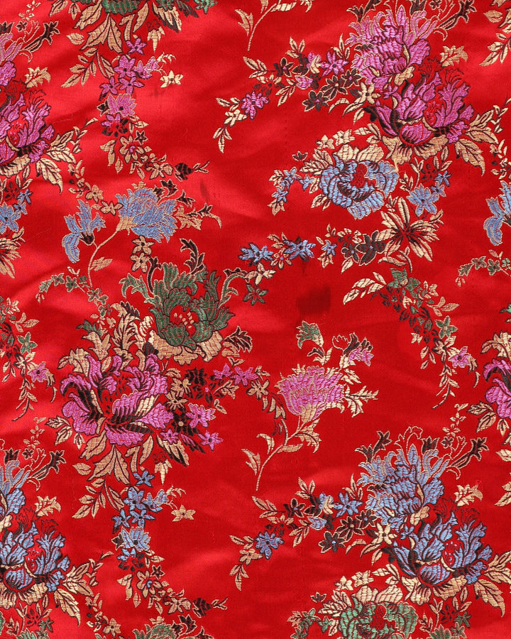 Red Brocade Dressing Gown - L