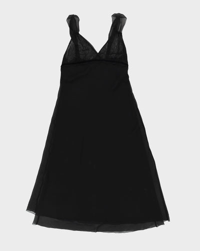 Vera Wang Black Chiffon Slip Dress - S