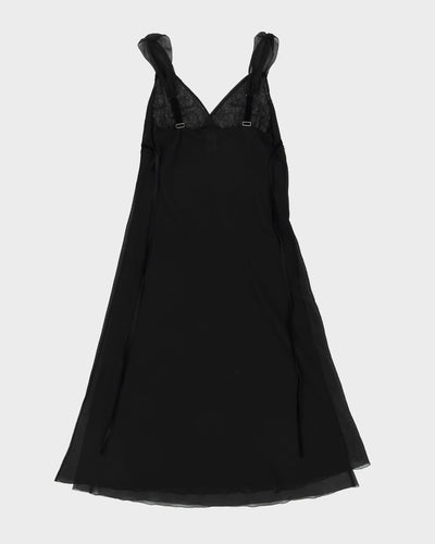 Vera Wang Black Chiffon Slip Dress - S