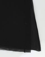 Vera Wang Black Chiffon Slip Dress - S