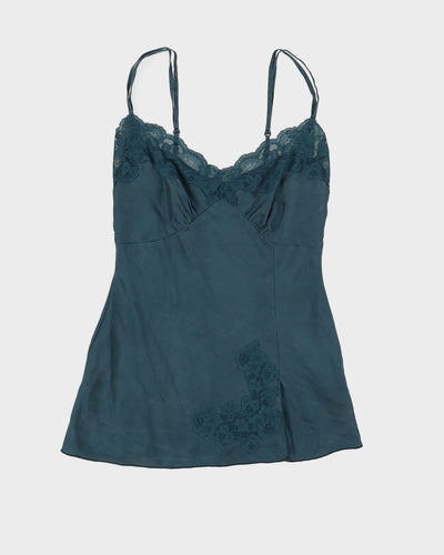 Dark Green Silk Camisole Top - XS / S