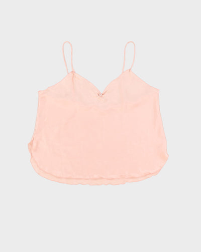 1990s Pink Rose Detailed Camisole - M
