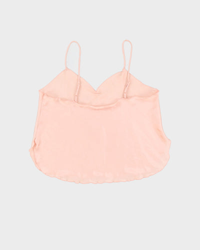 1990s Pink Rose Detailed Camisole - M