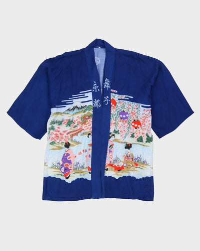 Blue Patterned Haori Jacket - L