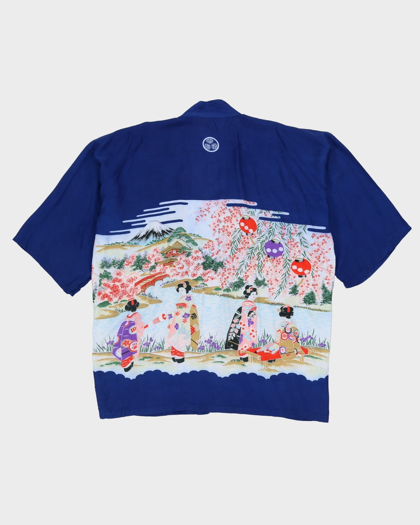 Blue Patterned Haori Jacket - L