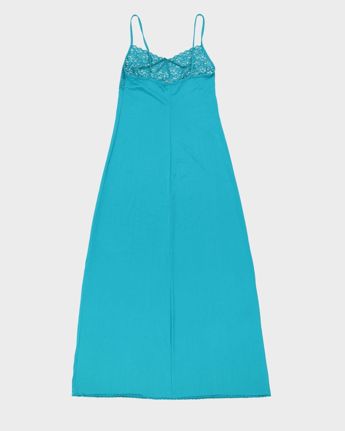 Y2K Aqua Green Maxi Slip Dress - S