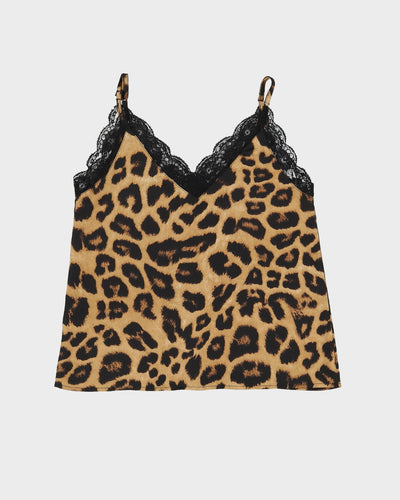 Leopard Print Patterned Cami Top - XS