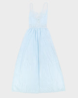 Vintage 1980s Blue Slip Dress - S