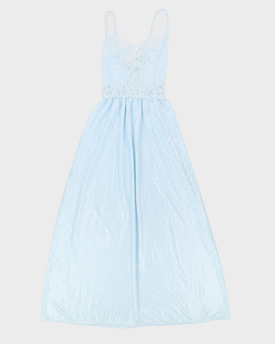 Vintage 1980s Blue Slip Dress - S