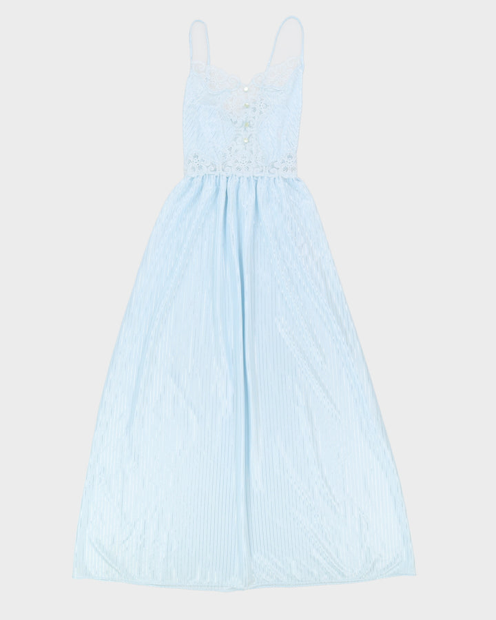 Vintage 1980s Blue Slip Dress - S
